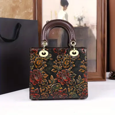 Retro Hand-carved square Handbags